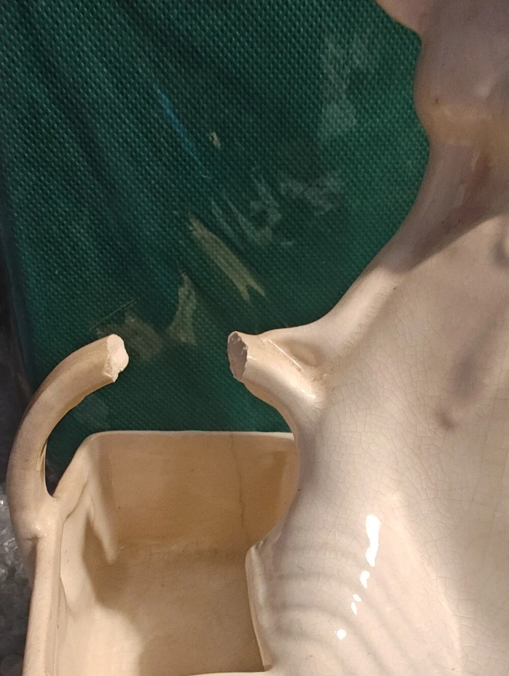 Cream Ceramic Lady Figurine Pottery Planter